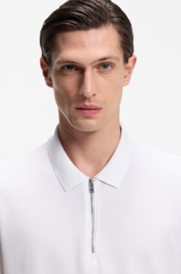 Hugo Boss Cotton-piqué polo shirt with zip neck - Image 7