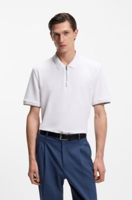 Hugo Boss Cotton-piqué polo shirt with zip neck - Image 6
