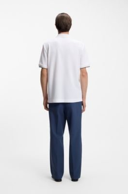 Hugo Boss Cotton-piqué polo shirt with zip neck - Image 9