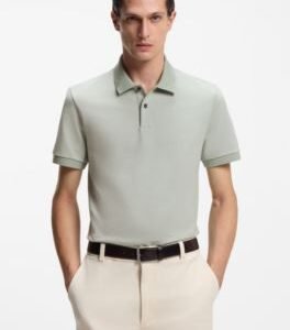 Hugo Boss Bubble-structure polo shirt in cotton