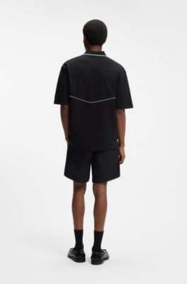 Hugo Boss Embroidered-logo polo shirt with Johnny collar - Image 4