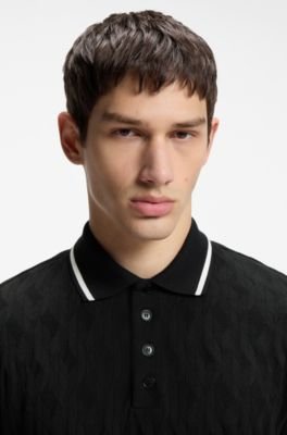 Hugo Boss Stripe-collar polo shirt in cotton jacquard - Image 2