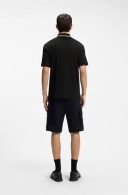 Hugo Boss Stripe-collar polo shirt in cotton jacquard - Image 4