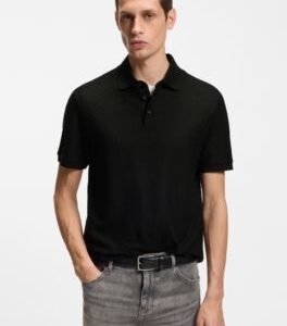 Hugo Boss Monogram-jacquard polo shirt in cotton