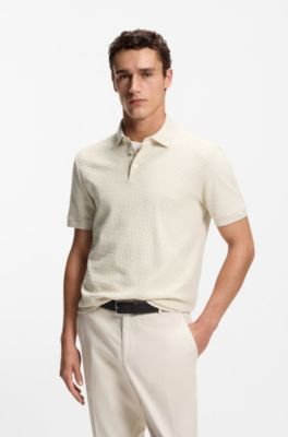 Hugo Boss Monogram-jacquard polo shirt in cotton - Image 6