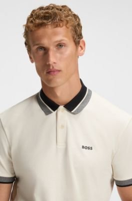 Hugo Boss Stripe-collar polo shirt in cotton piqué - Image 2