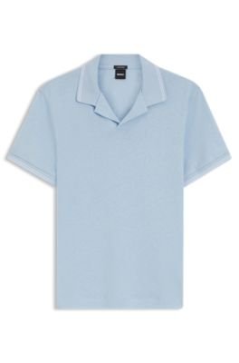Hugo Boss Johnny-collar polo shirt in cotton and linen - Image 15