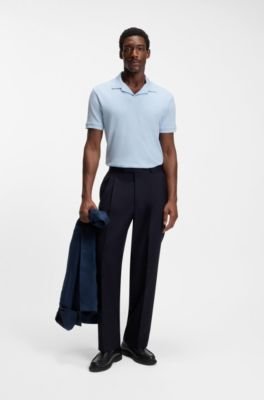 Hugo Boss Johnny-collar polo shirt in cotton and linen - Image 13