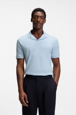 Hugo Boss Johnny-collar polo shirt in cotton and linen - Image 11