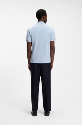 Hugo Boss Johnny-collar polo shirt in cotton and linen - Image 14
