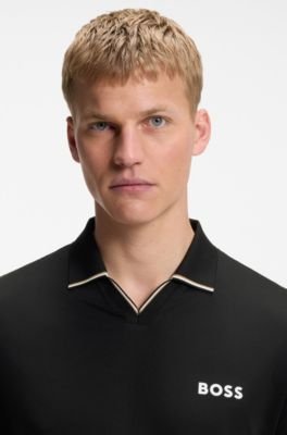 Hugo Boss Active slim-fit polo shirt with signature-stripe details - Image 2