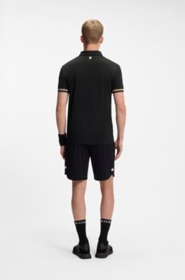 Hugo Boss Active slim-fit polo shirt with signature-stripe details - Image 4