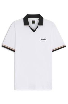Hugo Boss Active slim-fit polo shirt with signature-stripe details - Image 10