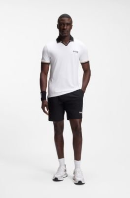 Hugo Boss Active slim-fit polo shirt with signature-stripe details - Image 8