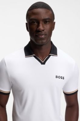 Hugo Boss Active slim-fit polo shirt with signature-stripe details - Image 7