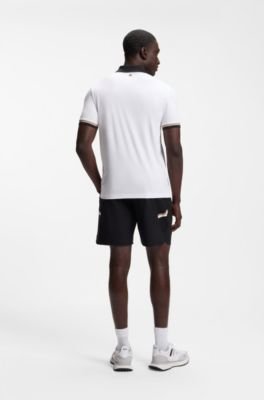 Hugo Boss Active slim-fit polo shirt with signature-stripe details - Image 9