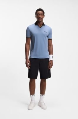 Hugo Boss Active slim-fit polo shirt with signature-stripe details - Image 13