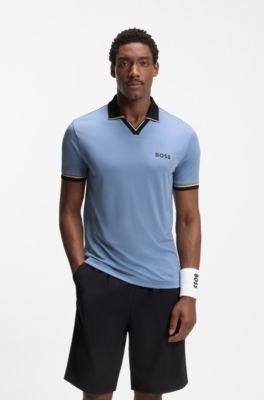 Hugo Boss Active slim-fit polo shirt with signature-stripe details - Image 11
