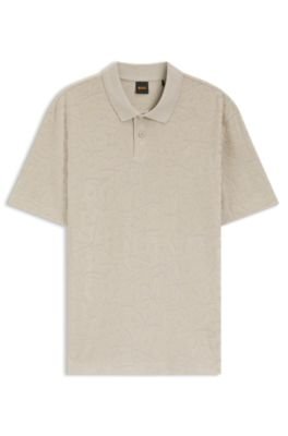 Hugo Boss Floral-jacquard polo shirt in a cotton blend - Image 5