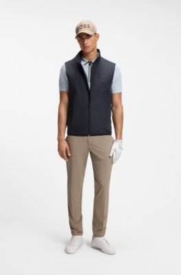 Hugo Boss Framed-zip polo shirt in waffle jacquard - Image 8