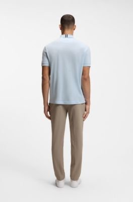 Hugo Boss Framed-zip polo shirt in waffle jacquard - Image 9