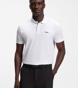 Hugo Boss Cotton-piqué polo shirt with all-over print