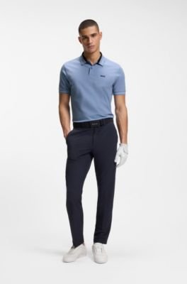 Hugo Boss Stripe-trim polo shirt in stretch cotton - Image 8