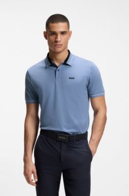 Hugo Boss Stripe-trim polo shirt in stretch cotton - Image 6
