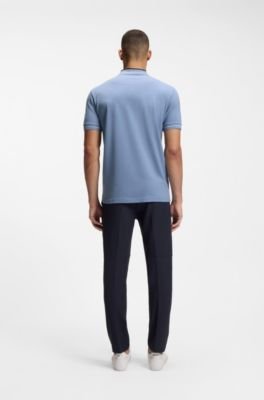 Hugo Boss Stripe-trim polo shirt in stretch cotton - Image 9