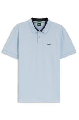 Hugo Boss Stripe-trim polo shirt in stretch cotton - Image 15