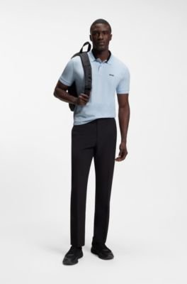 Hugo Boss Stripe-trim polo shirt in stretch cotton - Image 13