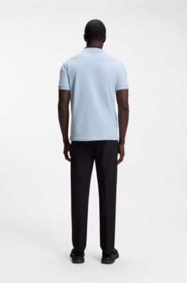 Hugo Boss Stripe-trim polo shirt in stretch cotton - Image 14