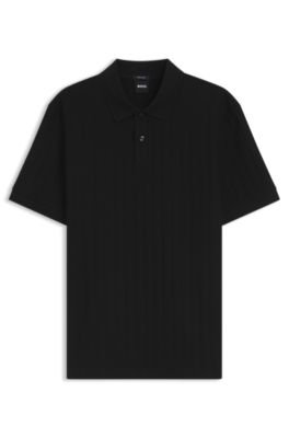 Hugo Boss Vertical-stripe polo shirt in mercerised cotton - Image 5