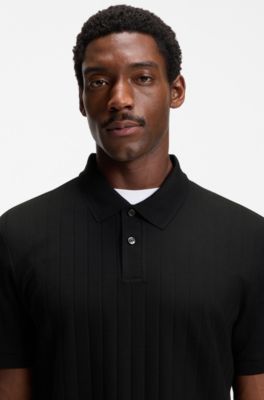 Hugo Boss Vertical-stripe polo shirt in mercerised cotton - Image 2
