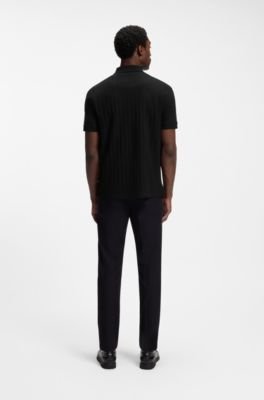 Hugo Boss Vertical-stripe polo shirt in mercerised cotton - Image 4