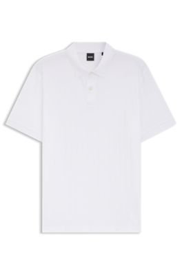 Hugo Boss Vertical-stripe polo shirt in mercerised cotton - Image 10