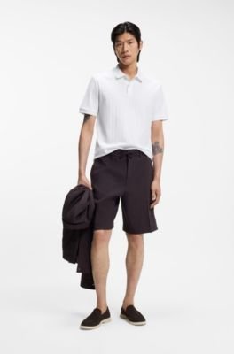 Hugo Boss Vertical-stripe polo shirt in mercerised cotton - Image 9