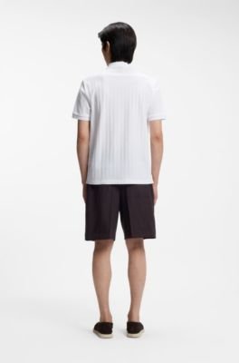 Hugo Boss Vertical-stripe polo shirt in mercerised cotton - Image 7