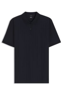 Hugo Boss Vertical-stripe polo shirt in mercerised cotton - Image 15