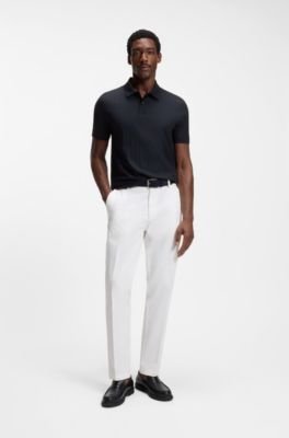 Hugo Boss Vertical-stripe polo shirt in mercerised cotton - Image 13