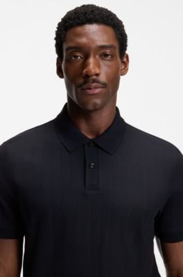 Hugo Boss Vertical-stripe polo shirt in mercerised cotton - Image 12