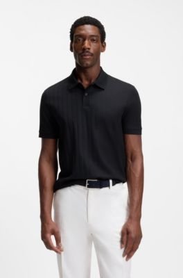 Hugo Boss Vertical-stripe polo shirt in mercerised cotton - Image 11