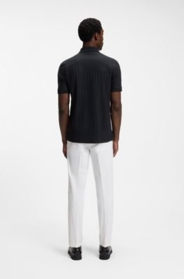 Hugo Boss Vertical-stripe polo shirt in mercerised cotton - Image 14
