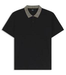 Hugo Boss Pima-cotton polo shirt with patterned collar