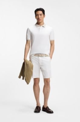 Hugo Boss Stripe-trim slim-fit polo shirt in mercerised cotton - Image 8