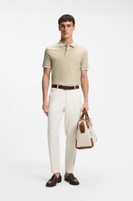 Hugo Boss Stripe-trim slim-fit polo shirt in mercerised cotton - Image 13
