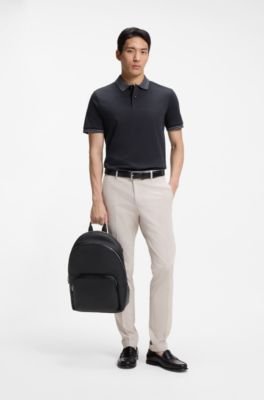 Hugo Boss Stripe-trim slim-fit polo shirt in mercerised cotton - Image 18