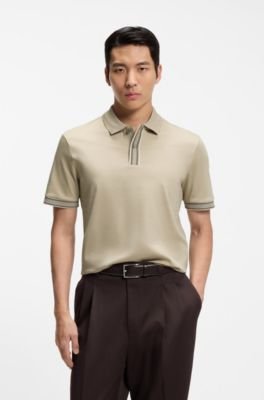 Hugo Boss Striped-trim polo shirt in mercerised cotton - Image 6
