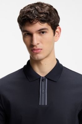 Hugo Boss Striped-trim polo shirt in mercerised cotton - Image 12