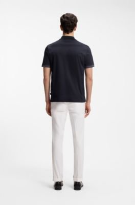 Hugo Boss Striped-trim polo shirt in mercerised cotton - Image 14